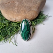 Amazing Malachite Gemstone Ring 925 Sterling Silver Birthday Gift Ring PG6873