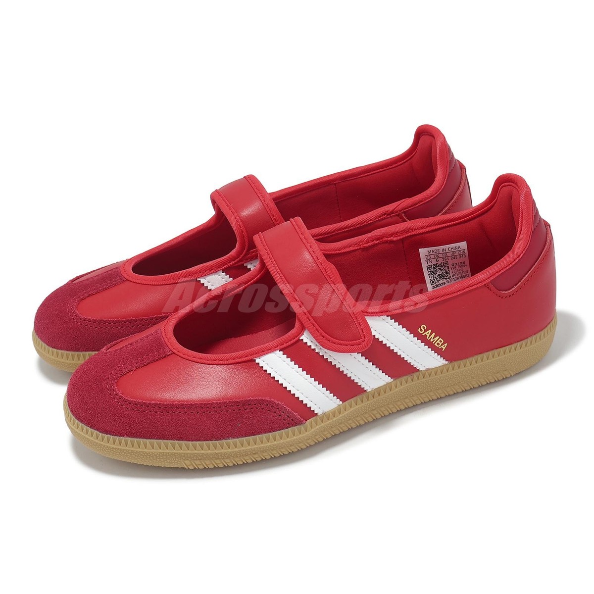 adidas Originals Samba Jane W Scarlet Gum Red Mary Women Strap