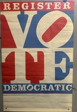 SCARCE 1976 Register VOTE Democratic DNC Robert Indiana Poster