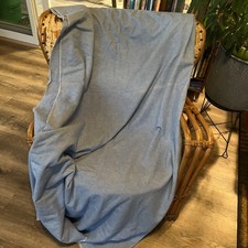 Vintage 1940 s Brushed Flannel Fabric Material Blue Gray 4 Yds