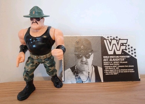 Hasbro WWF Sgt Slaughter Wrestling Action Figure -...