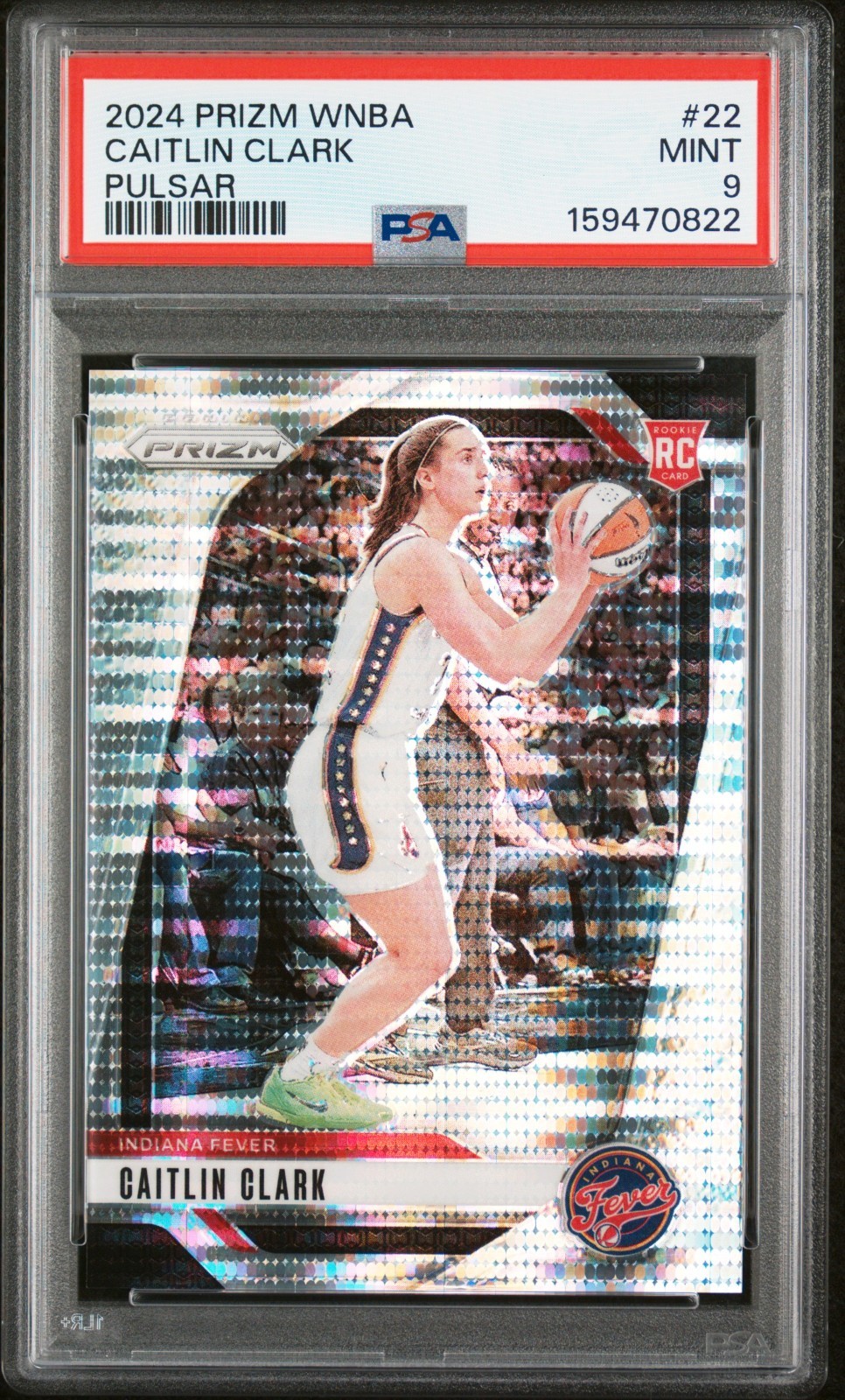 CAITLIN CLARK 2024 PRIZM WNBA RC #22 PULSAR #015/499! PSA 9 MINT FEVER 159470822 view 1
