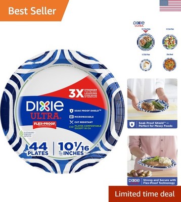 Ultra, Large Paper Plates, 10 Inch, 44 Count, 3X Stronger*, Heavy Duty, Micro...