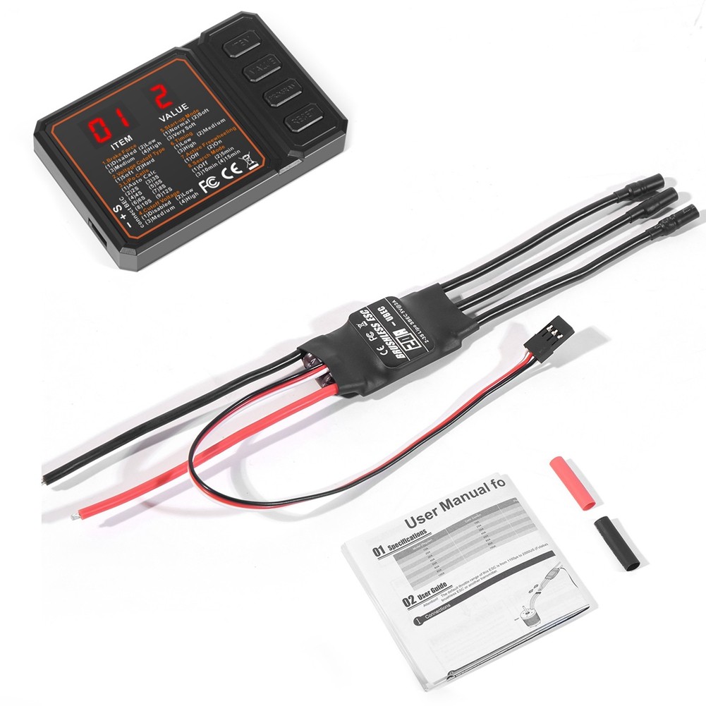 20A Brushless ESC 2-3S Lipo Support BEC Output with Programming Card for RC3826