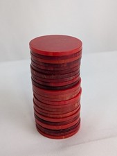Vintage lot 20 Art Deco Catalin Bakelite Candy Apple Red swirl Poker Chips C1935