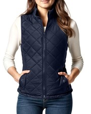 NY Threads Puffer Vest Women Slim Fit Lightweight Stand Collar Quilted Zip...