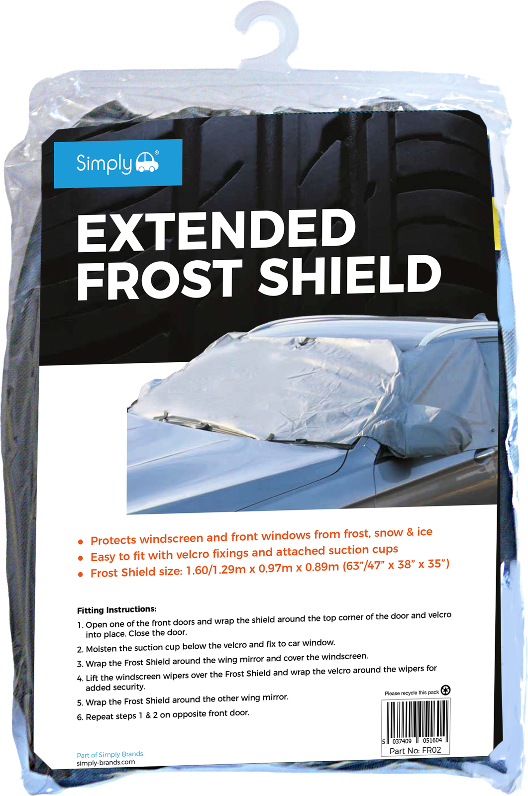 FRO2 Simply Auto Universal Windscreen & Window Frost Shield