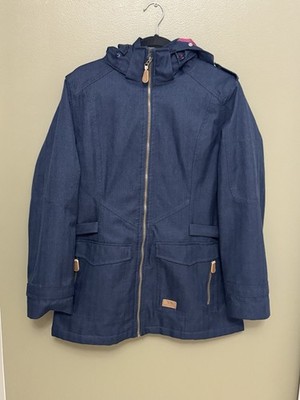 Trespass Waterproof Parka Woman Jacket Size Large Windproof Navy Blue  