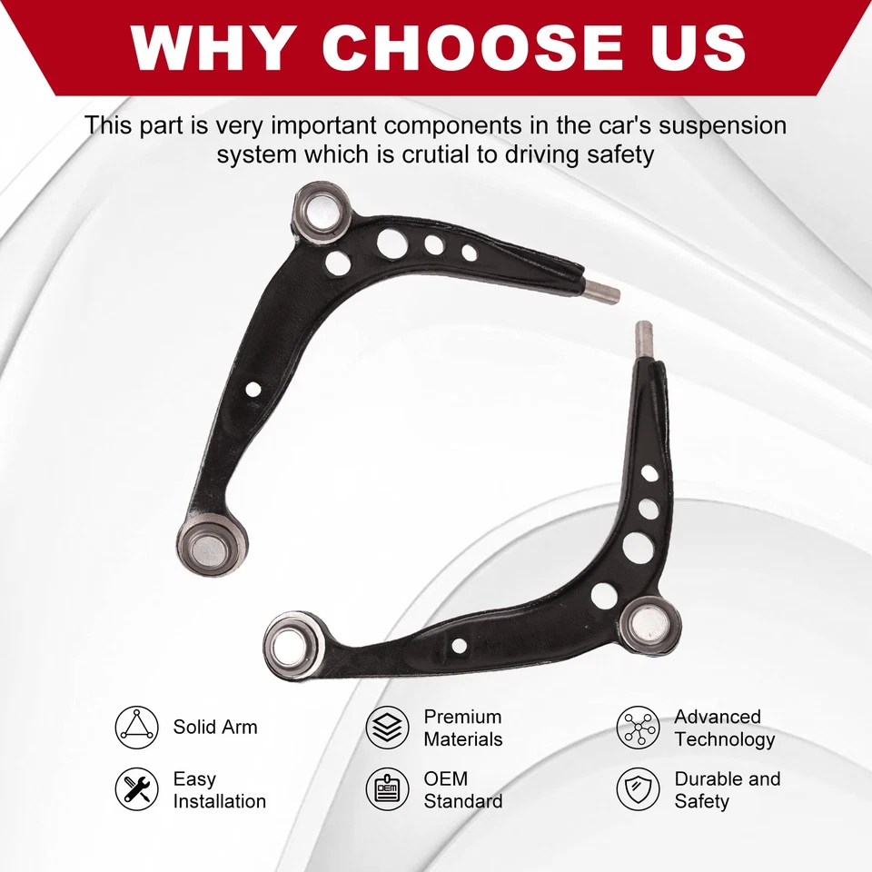 Brazo de control delantero inferior izquierdo y derecho 2 piezas con rótula para BMW 318i 325i 1984-93 Foto 3 de 4