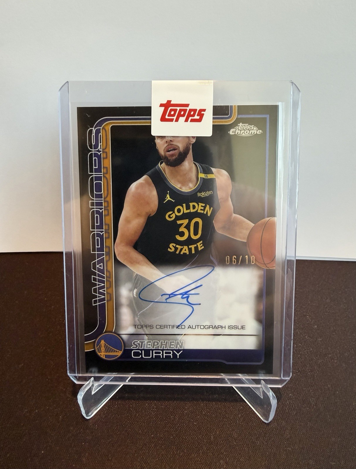 Topps Chrome 2025-2026 Stephen Curry Black Refractor Auto /10 TCA-SC