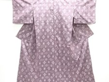 7648190: JAPANESE KIMONO / ANTIQUE KIMONO / SILK / FUSHI TSUMUGI / WOVEN KASURI
