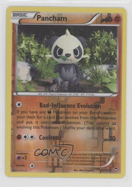 Pancham Reverse Foil Pokemon XY Furious Fists #59