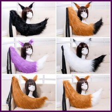 Adjustable Belt Party Fur Animal Tail Furry Wolf Fox Ear Headband for Women