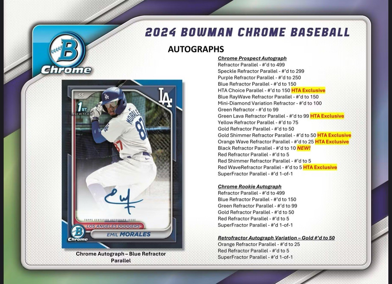 2024 BOWMAN CHROME BASEBALL HOBBY HTA BOX - 3 Autos Per Box! Fresh From Case! view 3