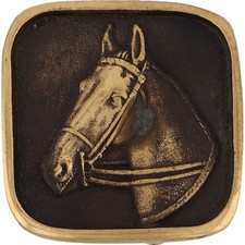 Brass Mare Stallion Cowboy Cowgirl Horse Back Riding Rodeo NOS Vtg Belt Buckle