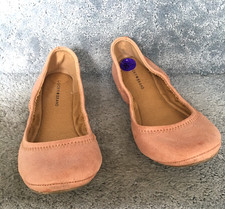 Lucky Brand Womens Ballet Flats Sz 8.5 Taupe Leather Slip On Round Toe