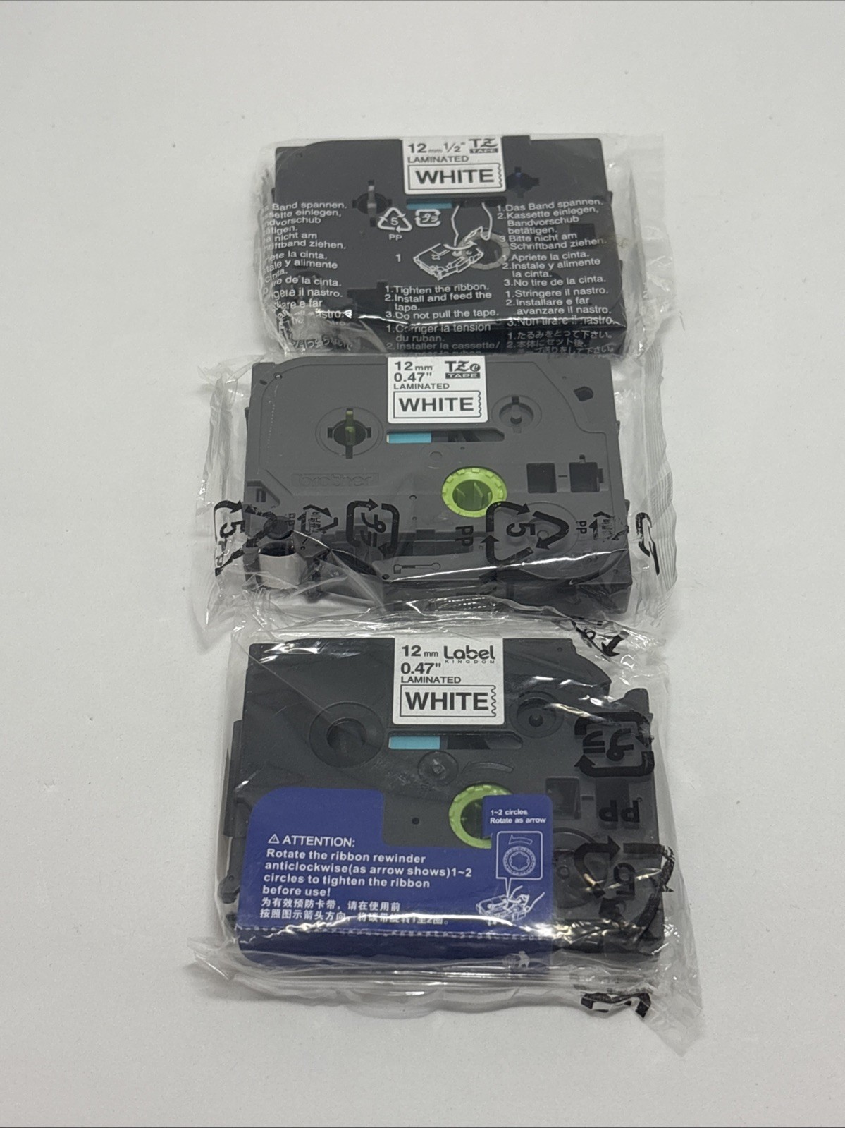 Compatible Brother Laminated P-Touch Label TZe - Lot Of 10 9mm-24mm