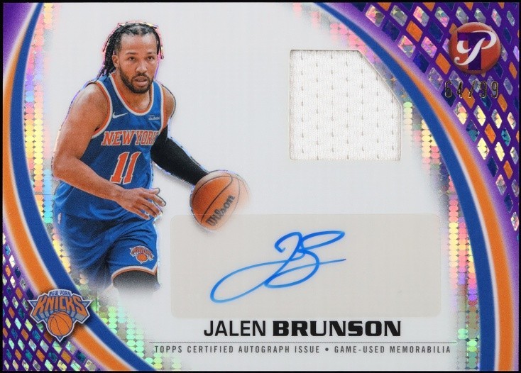2025 Topps Pristine Pieces Purple Refractr Jalen Brunson Gameworn PATCH AUTO /99