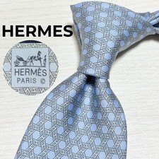Excellent condition HERMES H Pattern Tie Silk Made in France All Over Pattern B