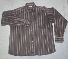 Burberry London Shirt Men  s Large Striped Button Up 100 Cotton Made In USA Vtg