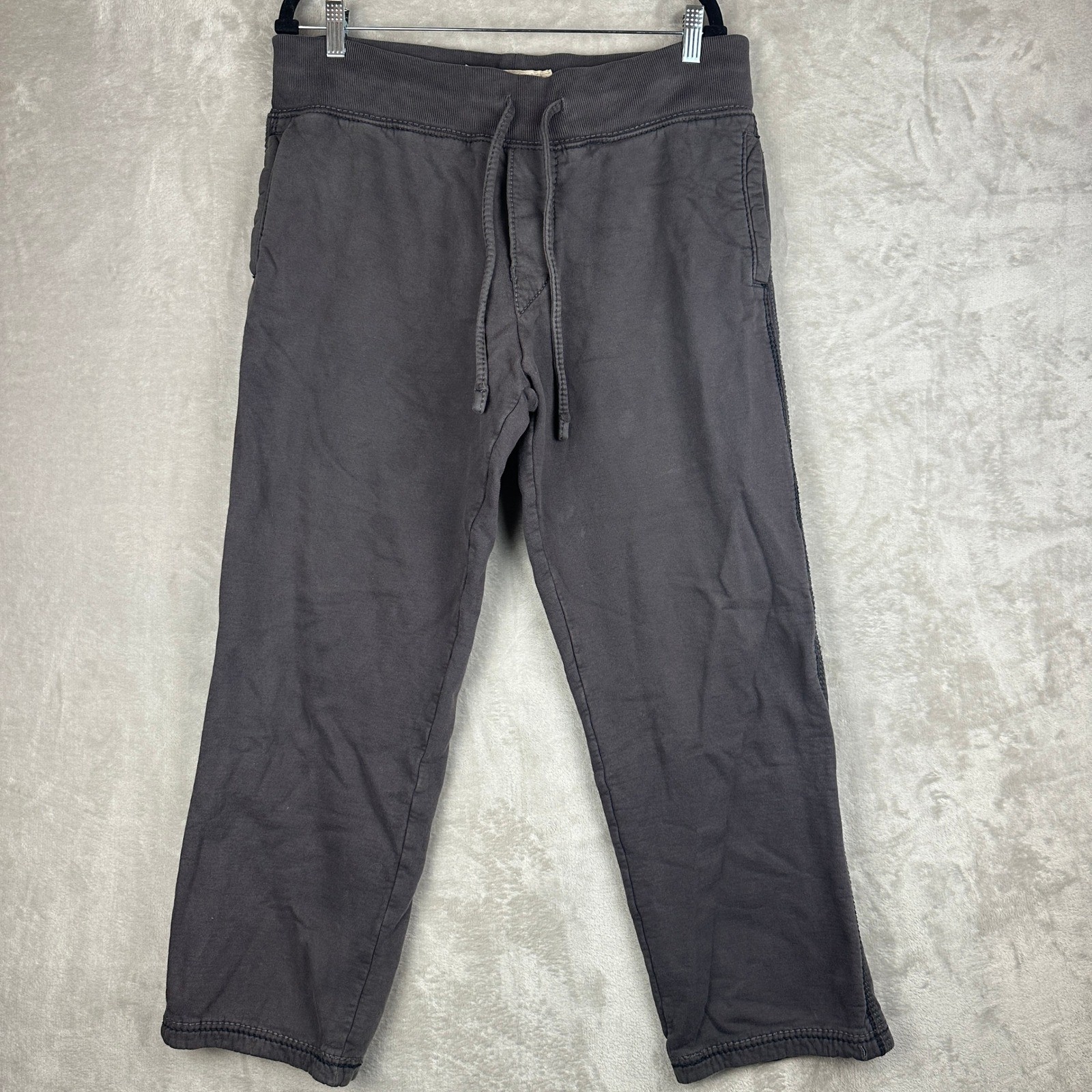 True Religion Mens Size Large World Tour Sweatpants Gray 100% Cotton Drawstring