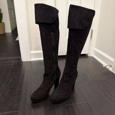 Laura Ferri Made in Italy Black Suede Tall Boots - 39.5 EU, 9.5 US Womens