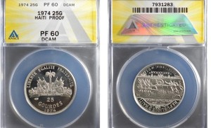 1974 Haiti Silver Coin.  Bicentennial Of The United States.  PF60 Dcam