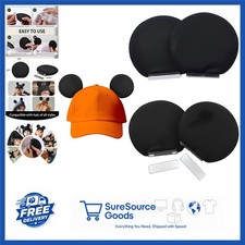 4 Pcs Magnetic Mouse Ears for Baseball Caps Adjustable Lightweight Black