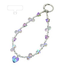 Cute Phone Charms Beaded Lanyard Wrist Strap Cell Small, purple