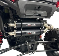 TRINITY RACING Dual Slip-On Mufflers - Brushed Aluminum TR-4186S