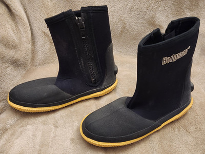 Hodgman Wading Boots Scuba Dive Fishing Mens 8 Black Neoprene Side Zipper QwkShp