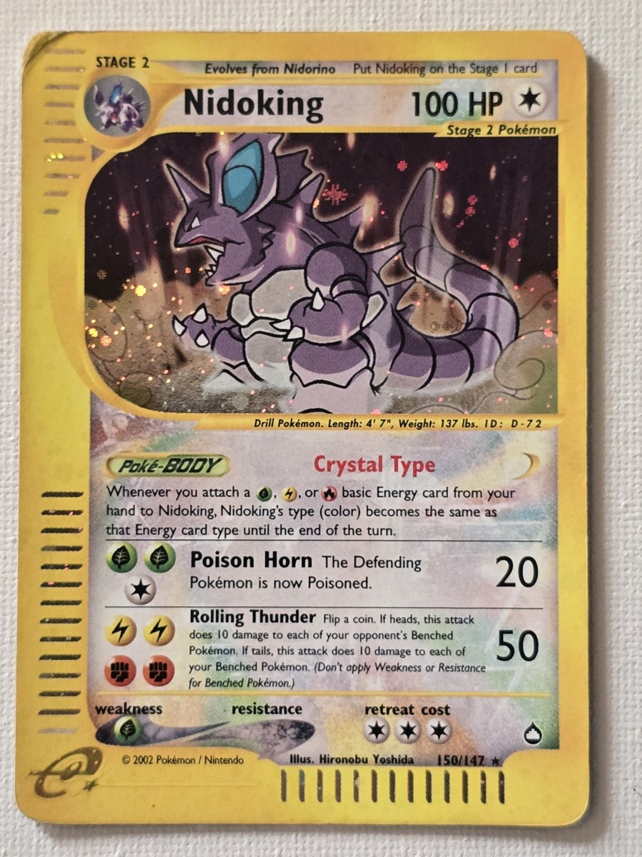 Pokémon TCG Crystal Nidoking 150/147 Aquapolis Holo Secret Rare
