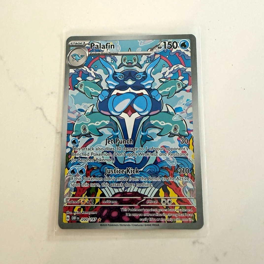 Pokemon TCG Palafin 200/197 SV03 Obsidian Flames Secret Rare Full Art Holo ENG