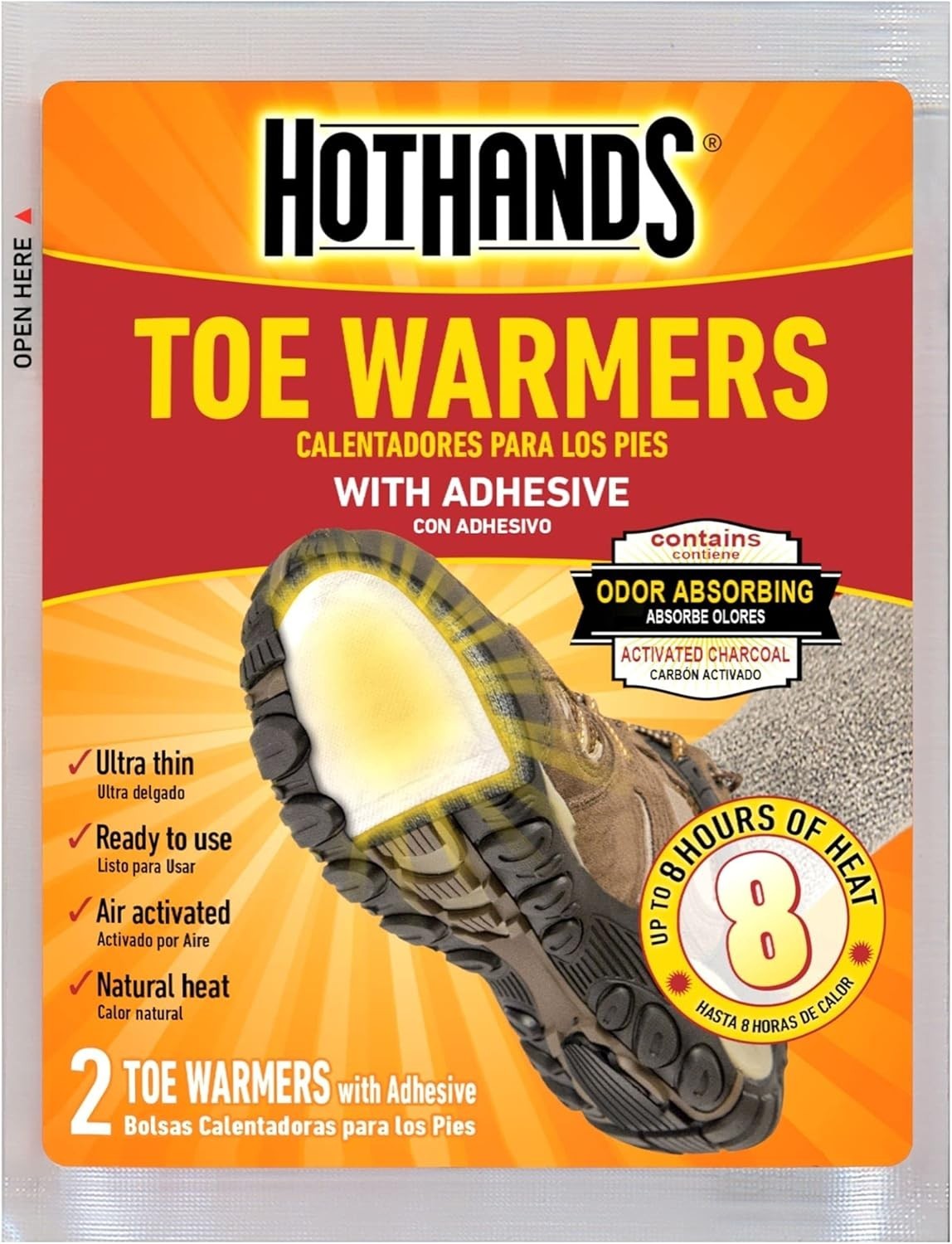 Toe Warmers - Long Lasting, Odorless, Air Activated - Up to 8 Hours of Heat -...
