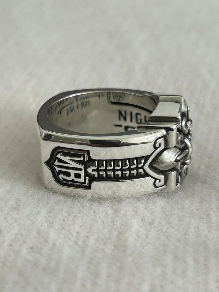 Night Rider Sanctified Sterling Silver Ring Size 12 925 SS - Image 3 of 4