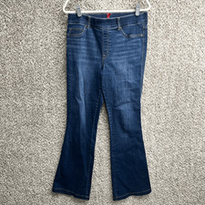 Spanx Jeans Women  s Large Midnight Shade Blue Denim Pull-On Flare