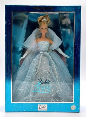 2001 Blue Gown Barbie Collectibles Puppe / Collector Edition, Mattel 50841, NrfB