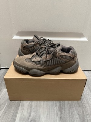 adidas Yeezy 500 Mens Low Top Lace-Up Sneakers Brown/Gray Suede Mesh Pre-Owned