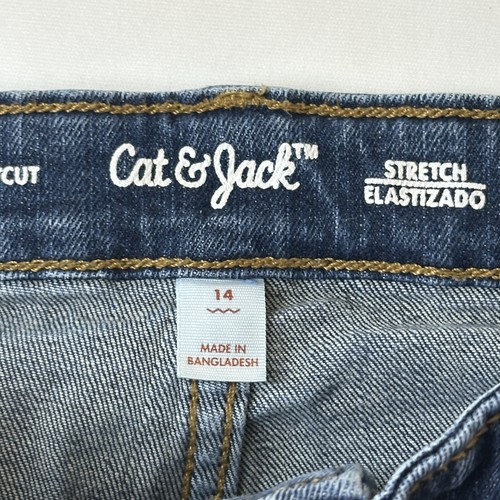 Cat & Jack Jeans Boys 14 Blue Bootcut Stretch Denim Medium Wash Classic Youth - Picture 4 of 9