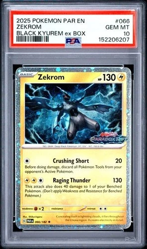 Pokémon ZEKROM ex Paradox Rift Stamped Promo Black Kyurem Box #066 - PSA 10