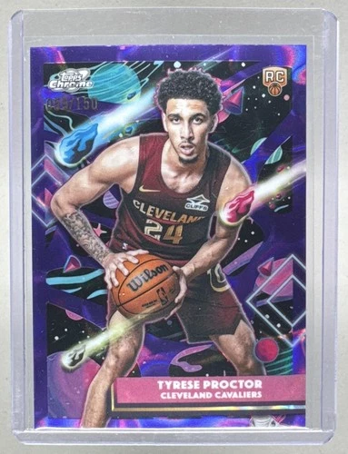 Tyrese Proctor 2025 Topps Cosmic Chrome #140 Purple Nebula Refractor RC /150