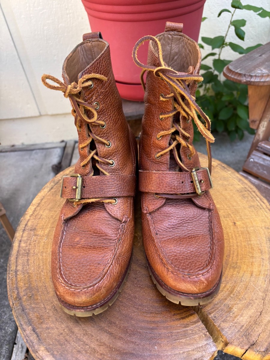 Polo Ralph Lauren Ranger Boots Mens Size 8.5D Brown Leather Moc