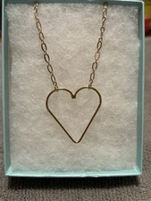 Park Lane JULIET Wireform Heart Gold Plate 14"+ Adjustable Necklace