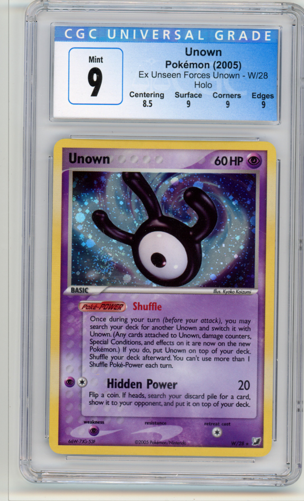 Unown (W) W/28 Unseen Forces Holo CGC 9 N311