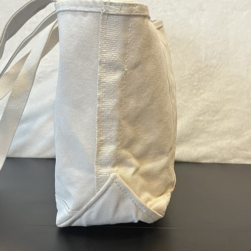 Bolso LL Bean Boat and Tote Color Natural Asas Largas Sólido Crema Marfil Lona - Imagen 11 de 24