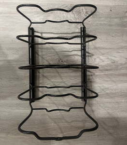 Countertop 8-Bottle Black Metal Rectangle Wine Bottle Rack Holder