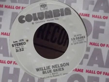 C* WILLIE NELSON GEORGIA ON MY MIND / BLUE SKIES  ON COLUMBIA  RECORDS