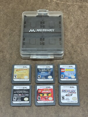 Nintendo DS Games Lot of 6 Plus Case Indiana Jones Batman Spider-Man Reflex MX