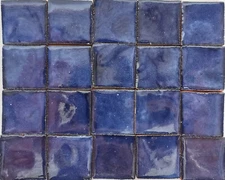 100 pcs TALAVERA TILES 1" x 1" Cobalt Blue mexican clay handmade folk art