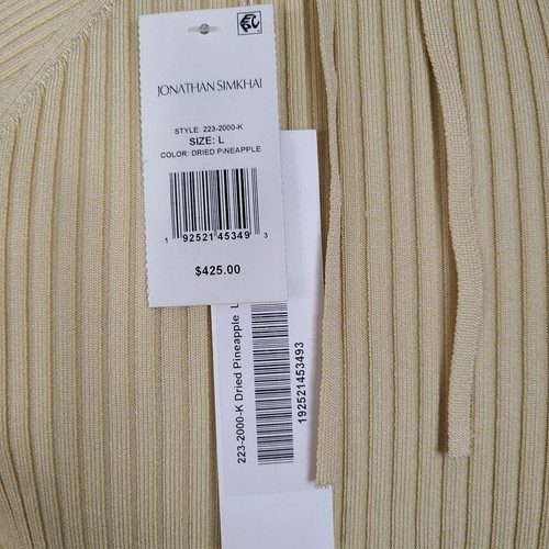 Neu mit Etikett Jonathan Simkhai Elnor Neckholder-Pullover mit Cut-Outs Größe Large getrocknete Ananas - Bild 12 von 12